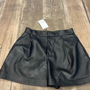 Zara black pleather shorts